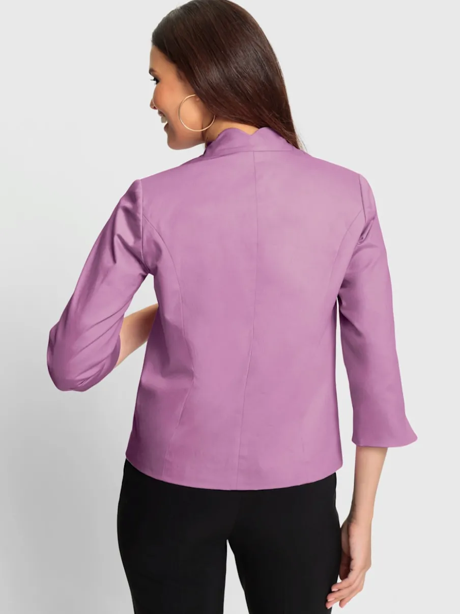 Blazers féminins à manches 3/4 avec poches cousues
