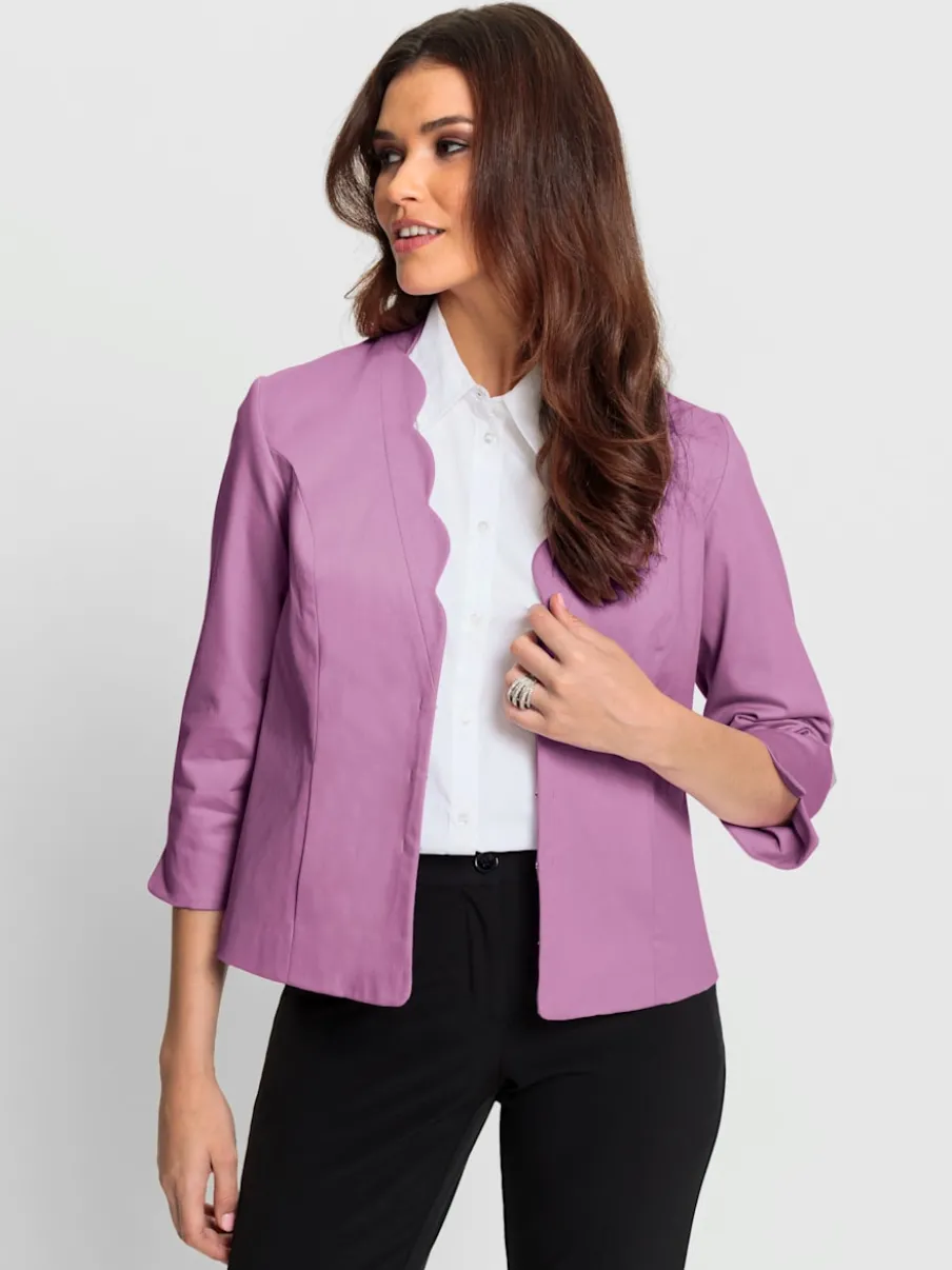 Blazers féminins à manches 3/4 avec poches cousues