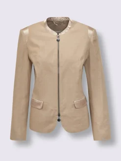 Blazers légers à col montant avec empiècements satinés
