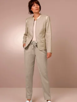 Blazers légers à col montant avec empiècements satinés