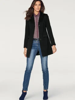 Blazers longs avec col classique et poches à rabat