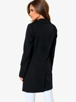 Blazers longs avec col classique et poches à rabat