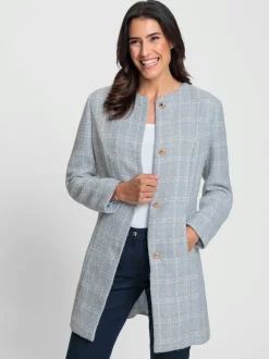 Blazers longs avec paillettes et boutons dorés doublés