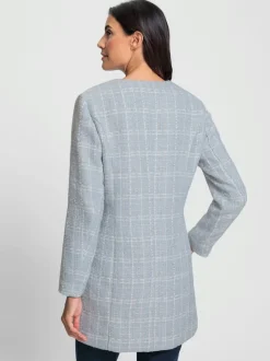 Blazers longs avec paillettes et boutons dorés doublés