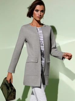 Blazers longs en jersey extensible avec poches décoratives