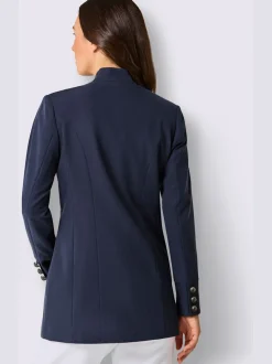 Blazers longs en mélange de lyocell avec boutons brillants