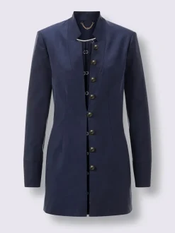 Blazers longs en mélange de lyocell avec boutons brillants