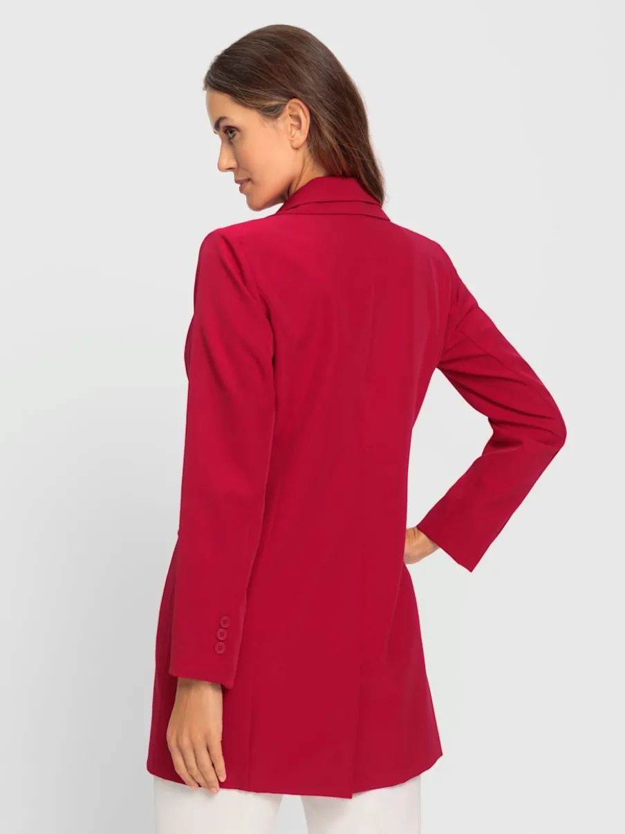 Blazers longs à une rangée de boutons et poches