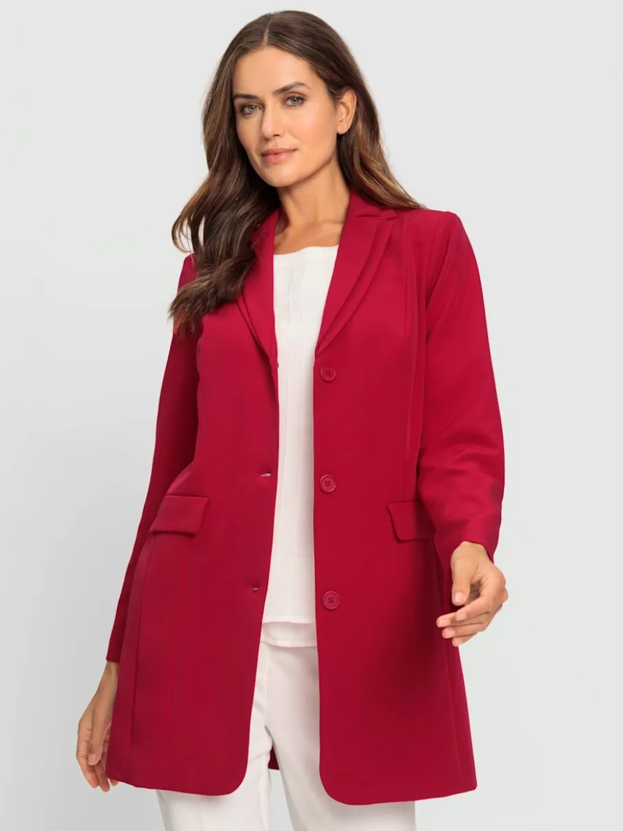 Blazers longs à une rangée de boutons et poches