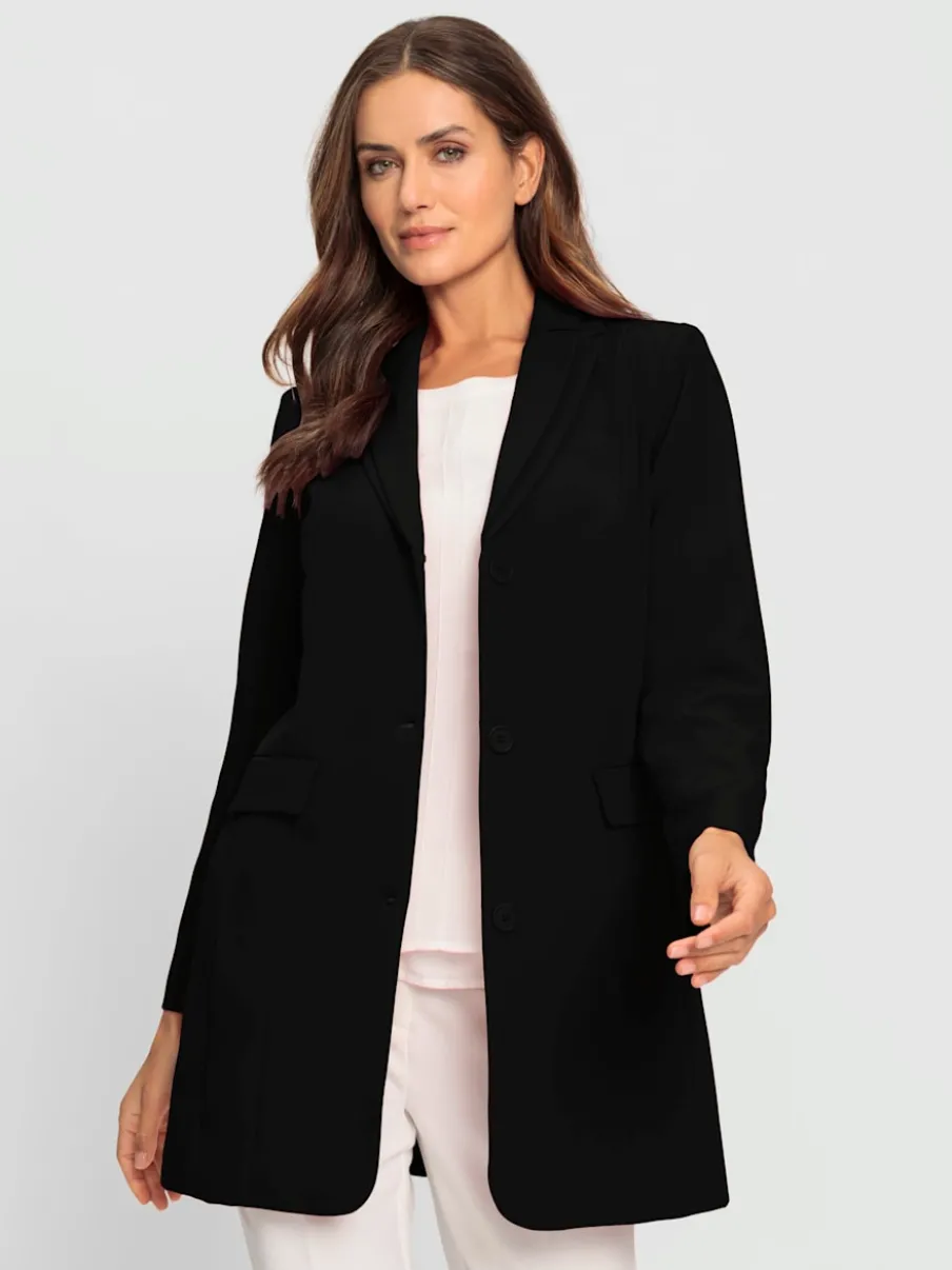 Blazers longs à une rangée de boutons et poches