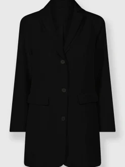 Blazers longs à une rangée de boutons et poches