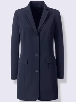 Blazers longs à une rangée de boutons et poches