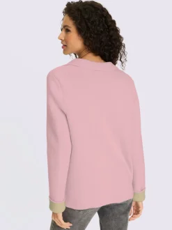 Blazers à revers avec boutons et poches en tricot côtelé