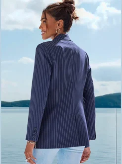 Blazers à revers avec poches et manches longues