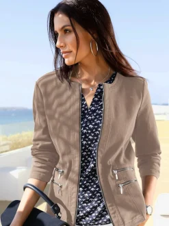 Blazers robustes avec col rond et glissières fantaisie