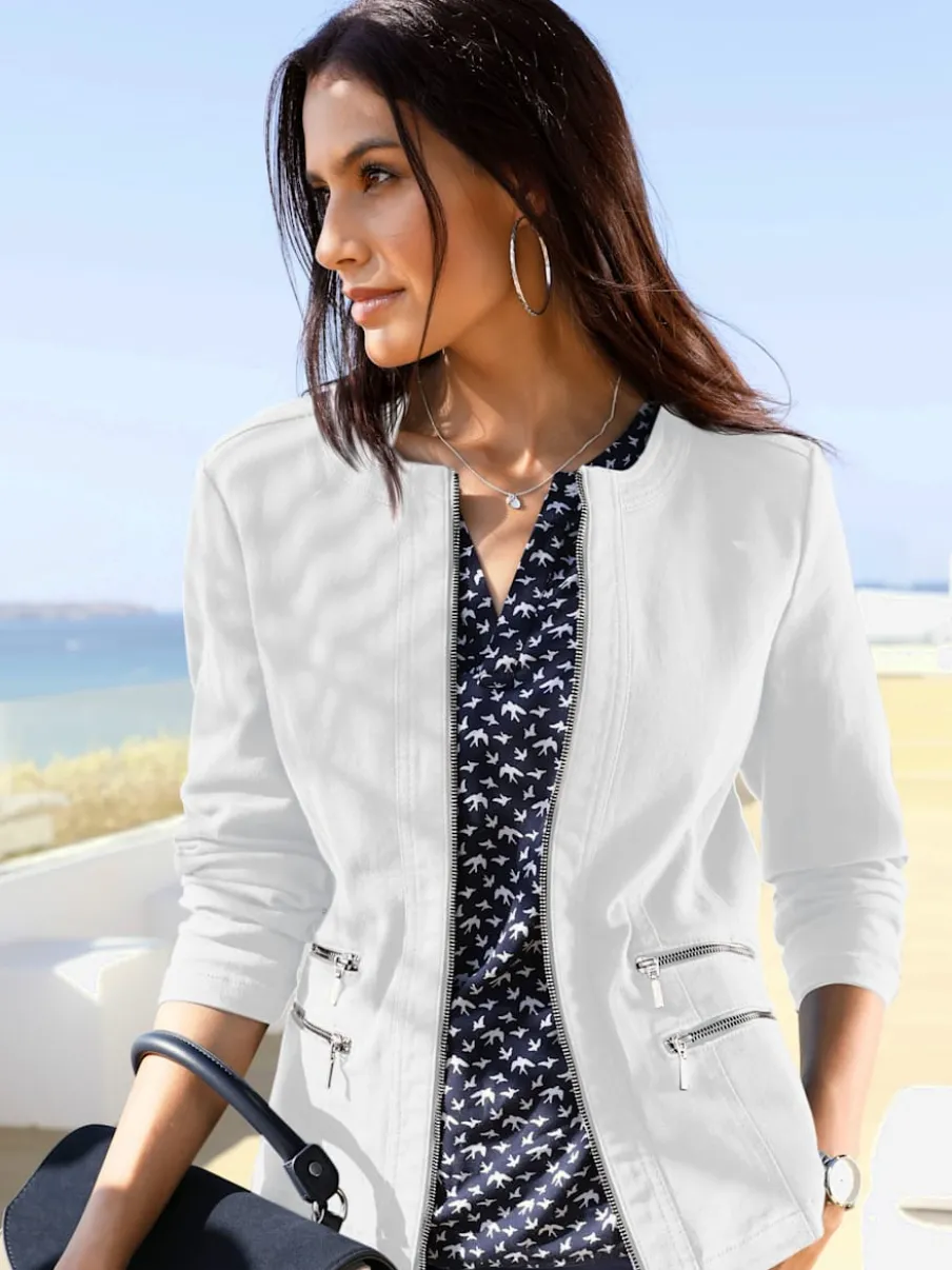 Blazers robustes avec col rond et glissières fantaisie