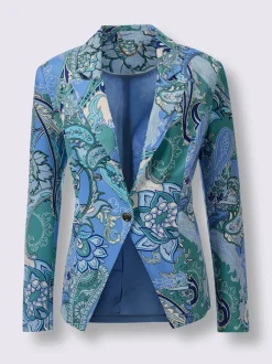 Blazers 100% soie à motif floral avec col à revers