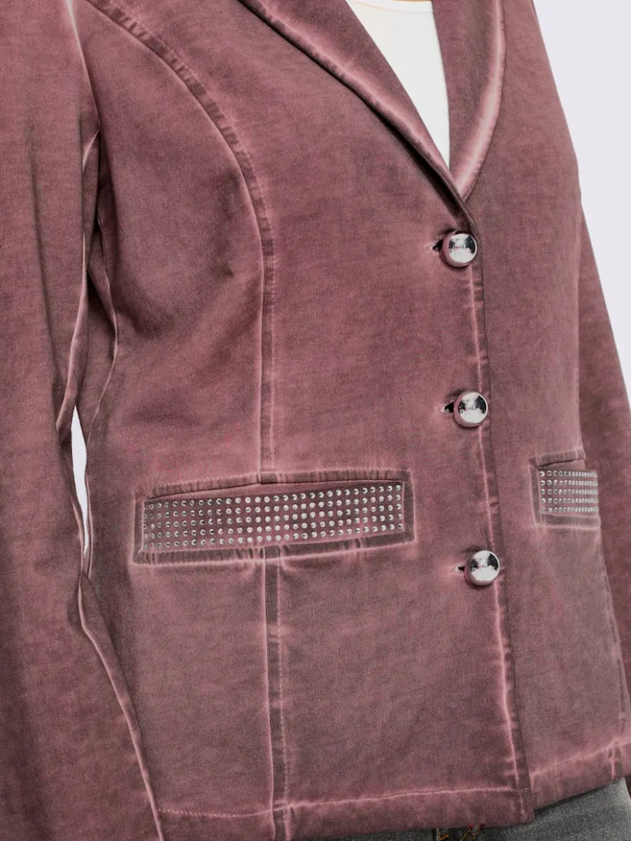 Blazer sweat à l'effet délavé avec poches décoratives