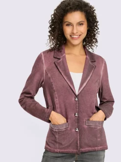 Blazer sweat à l'effet délavé avec poches décoratives
