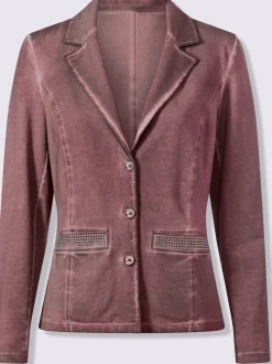 Blazer sweat à l'effet délavé avec poches décoratives