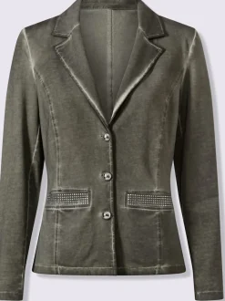 Blazer sweat à l'effet délavé avec poches décoratives