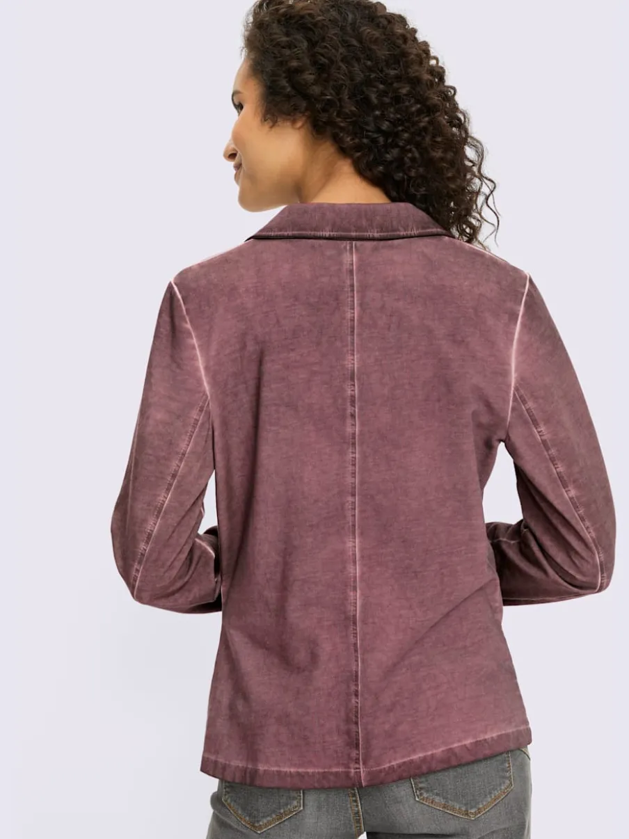 Blazer sweat à l'effet délavé avec poches décoratives