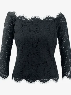 Blouse en dentelle raffinée à manches trois quarts