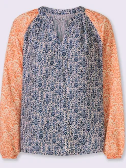 Blouses avec col rond en V et imprimé paisley
