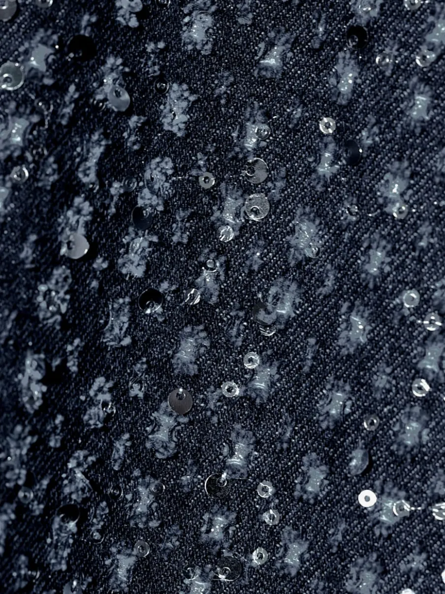 Blouson ample avec paillettes et empiècements brillants