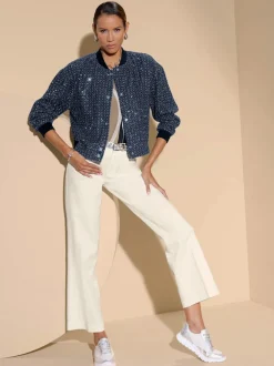 Blouson ample avec paillettes et empiècements brillants