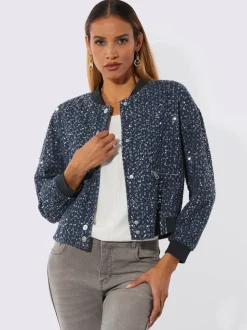 Blouson ample avec paillettes et empiècements brillants
