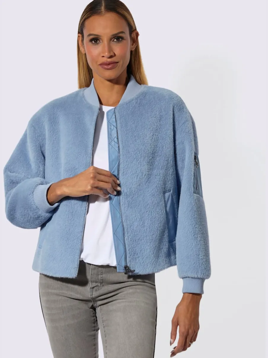 Blouson fil moelleux à poils longs