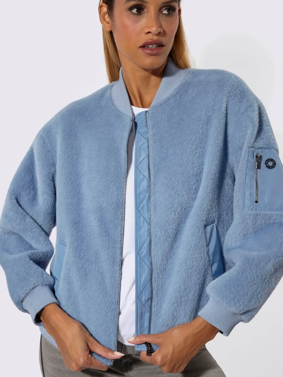 Blouson fil moelleux à poils longs