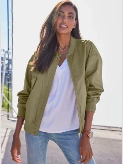 Blouson léger avec col montant et manches longues