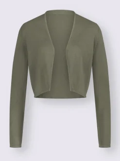 Boléro court en coton avec manches longues et finition soignée
