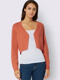 Boléro court en coton avec manches longues et finition soignée