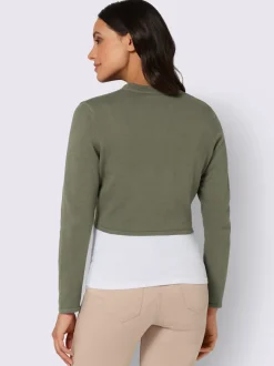 Boléro court en coton avec manches longues et finition soignée