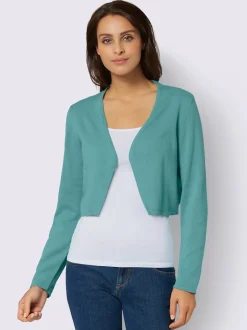 Boléro court en coton avec manches longues et finition soignée