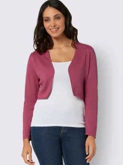 Boléro court en coton avec manches longues et finition soignée