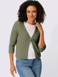 Boléro en tricot avec encolure en V et manches 3/4