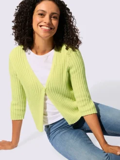 Boléro en tricot avec encolure en V et manches 3/4