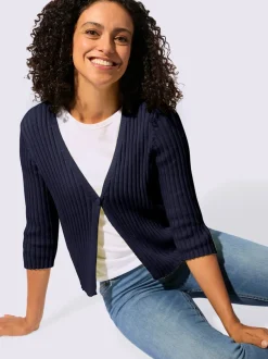 Boléro en tricot avec encolure en V et manches 3/4