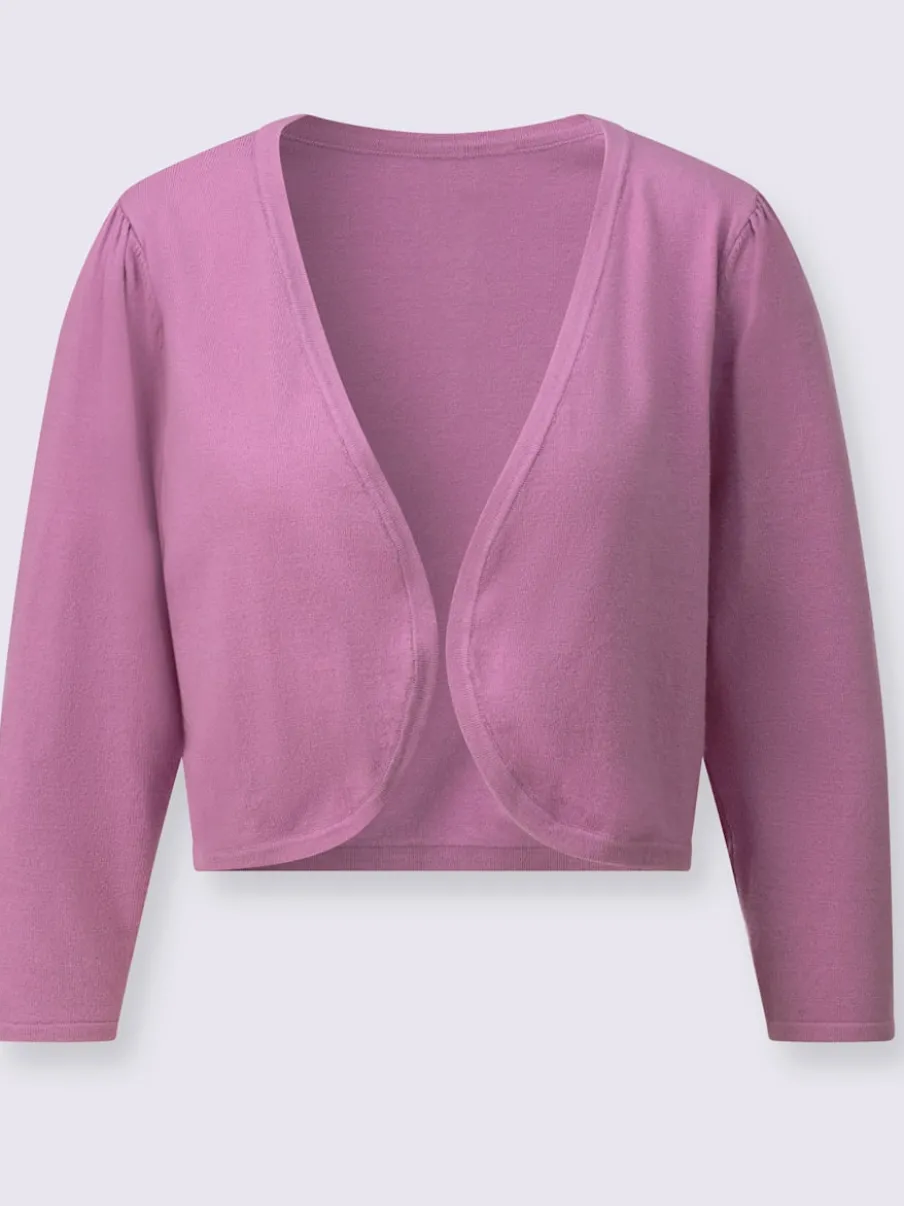 Boléro en viscose avec col V et manches 3/4