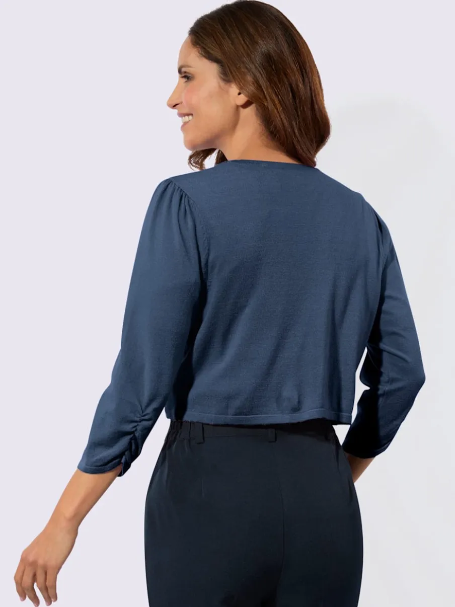 Boléro en viscose avec col V et manches 3/4