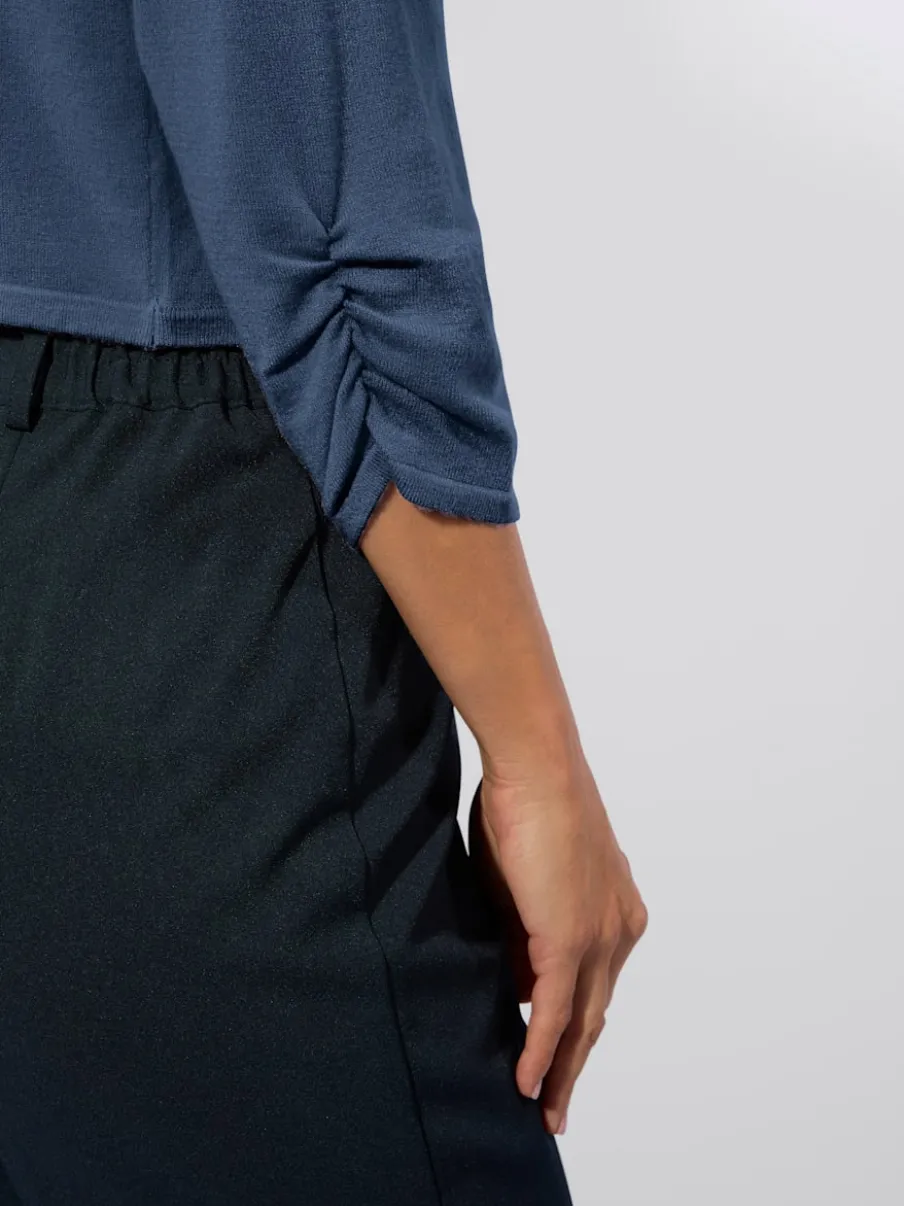 Boléro en viscose avec col V et manches 3/4
