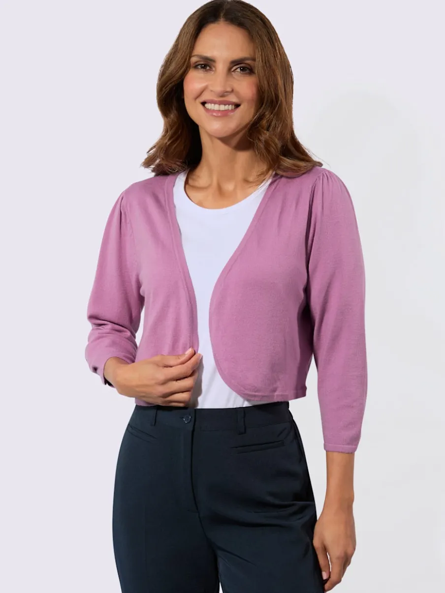 Boléro en viscose avec col V et manches 3/4
