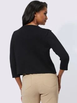 Boléro à manches 3/4 avec col rond et boucle décorative