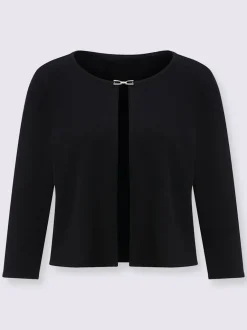 Boléro à manches 3/4 avec col rond et boucle décorative