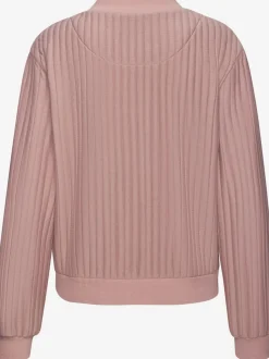 Bomber avec col rond manches trois-quarts et poches cousues