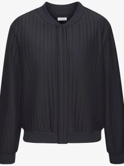 Bomber avec col rond manches trois-quarts et poches cousues